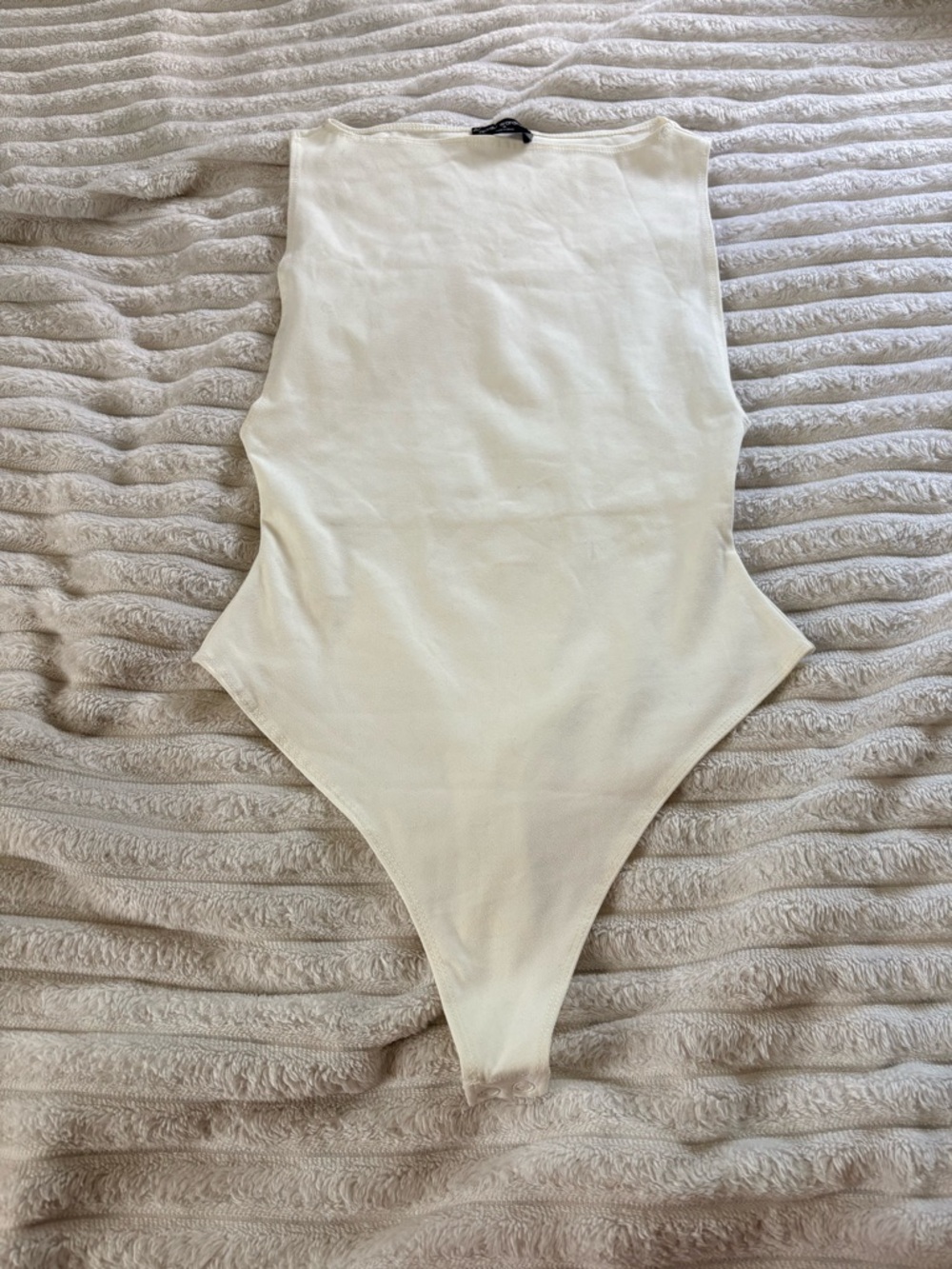 naked wardrobe Cream Sleeveless One-Piece Bodysuit NWOT
